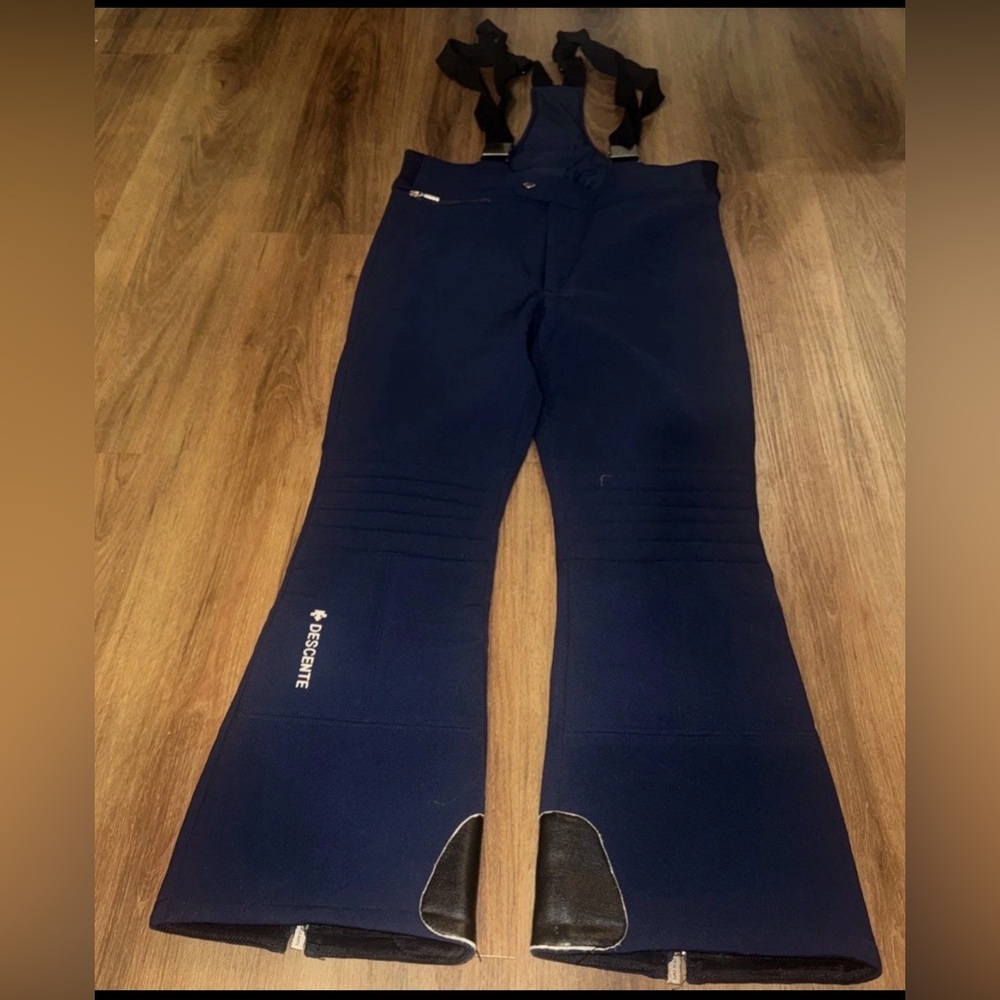 Vtg Descente Snow Ski Bib Pants Women's Size 34R Overalls Snowboard Blue